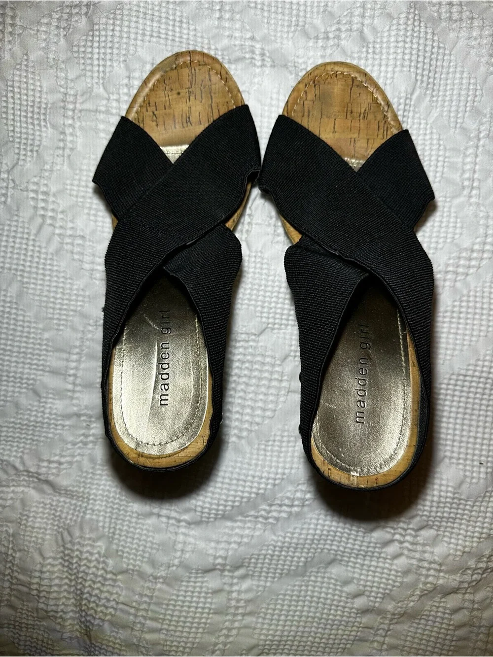 Steve Madden Rope Wedge Black Platform Shoes